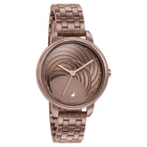 Fastrack Stunners Women's Watch Analog Brown Dial with Brown Stainless Steel Band, 6282QM01